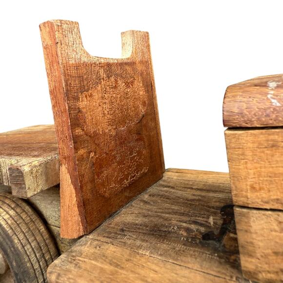 Vintage Handmade Wooden Toy Truck Rustic Car Collectible Decor 13.5" - Picture 9 of 10